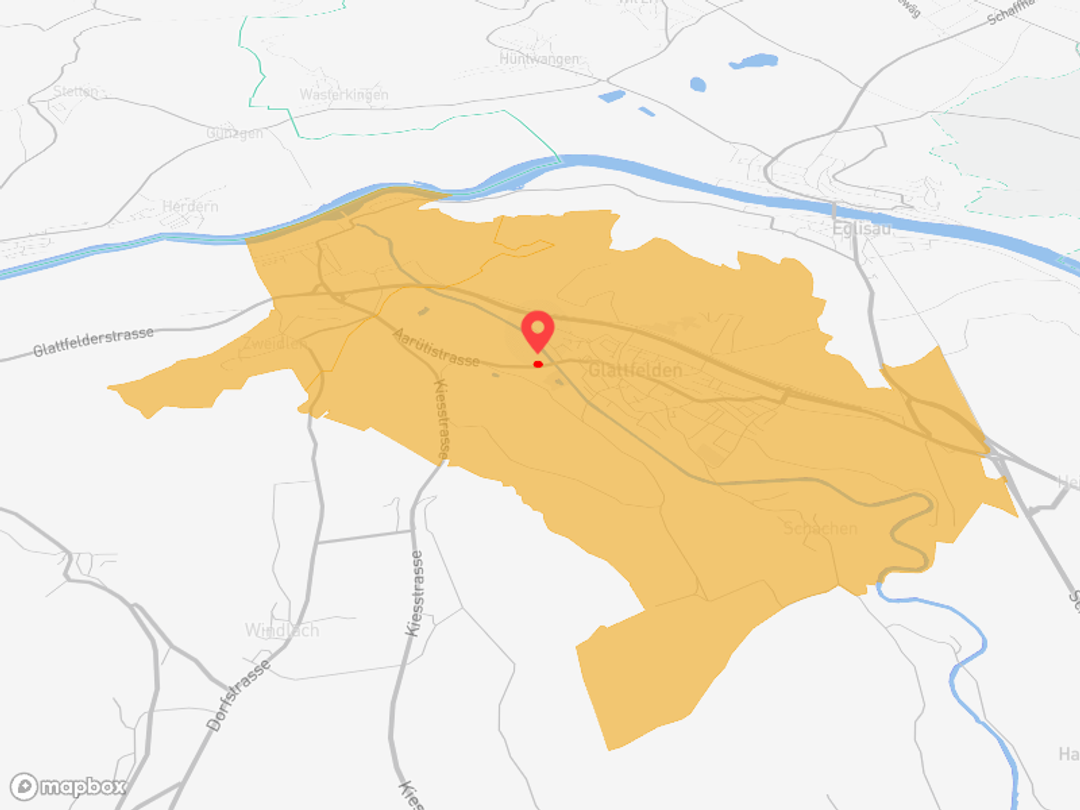 Glattfelden ZH mit S9-Anschluss und Rheinzugang