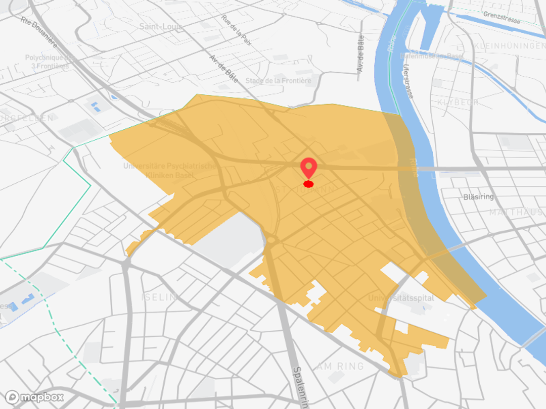 Basel St. Johann mit starker ÖV-Achse