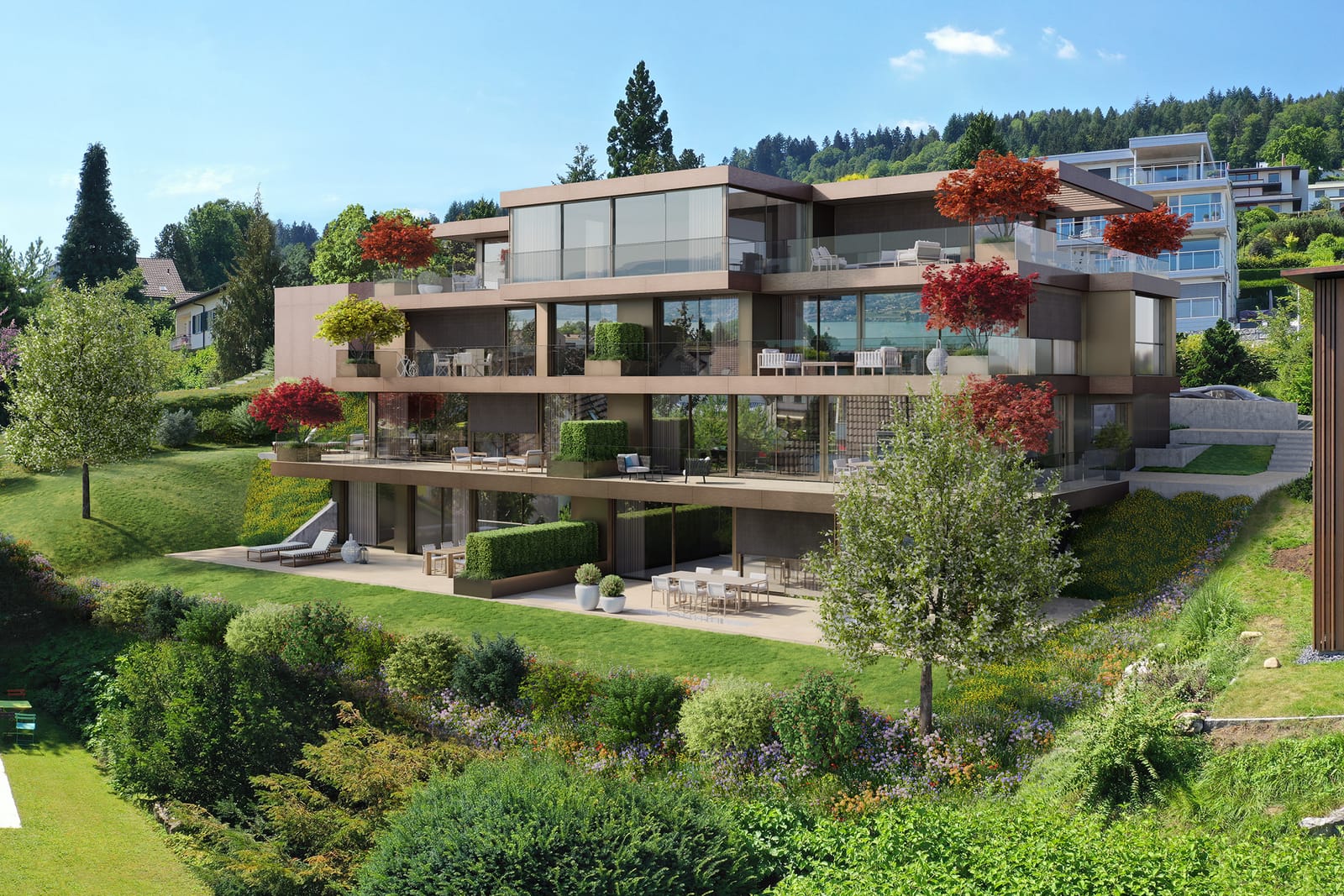 Nobel Appartement SAPPHIRE mit grosser Terrasse (04 1.OG Süd) — Ansicht 1