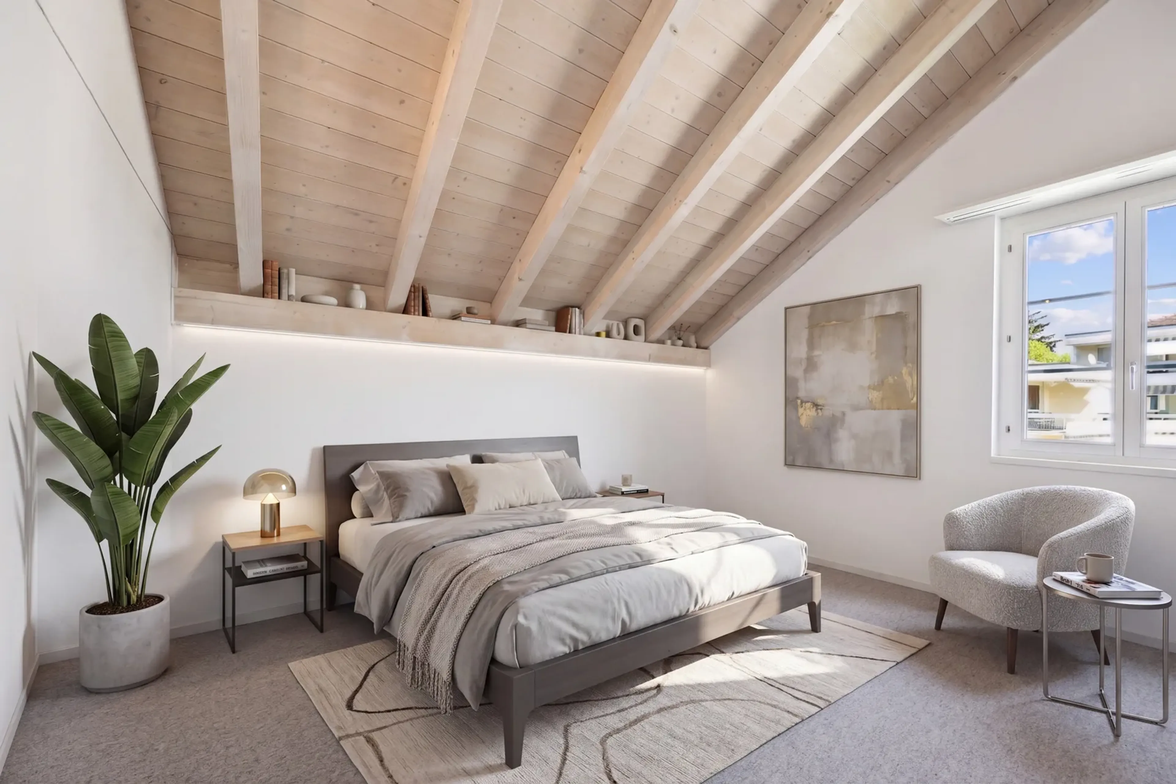 Allein unter dem Dach – 4½ Zimmer mit offenem Dachstuhl, Terrasse und Weitsicht - 7