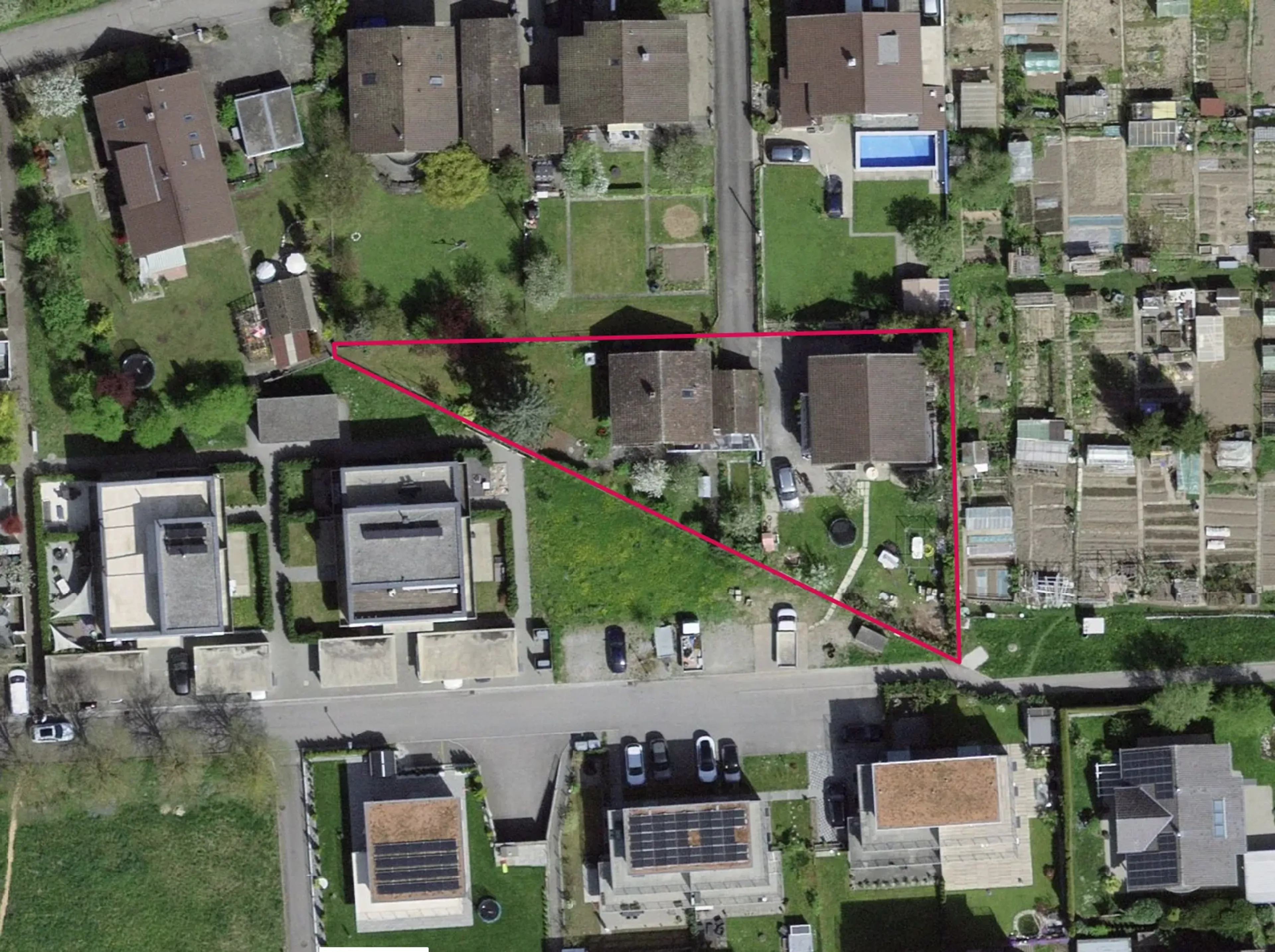 Bauland 1'148 m², voll erschlossen, zentrale Lage in Flamatt