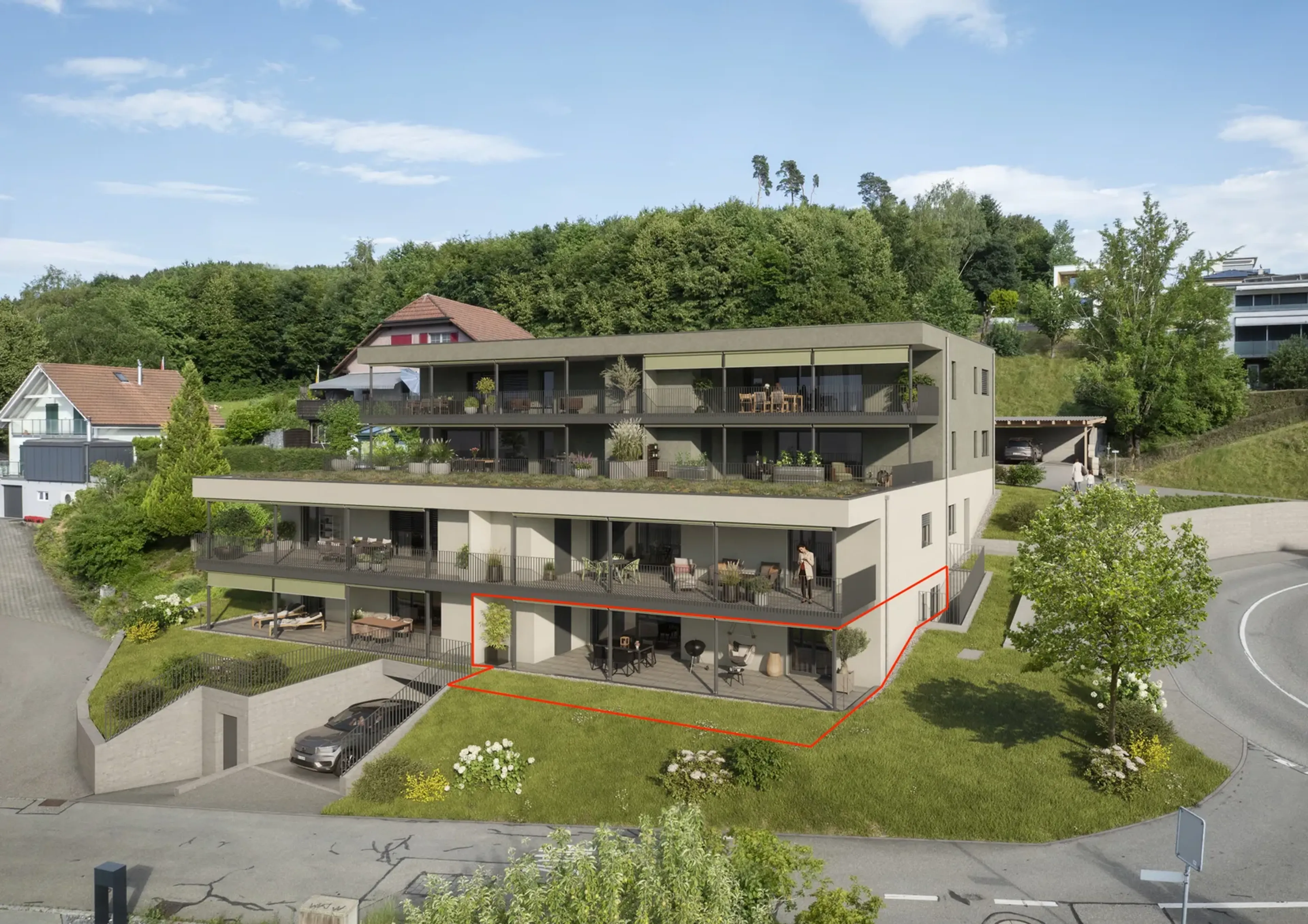 Wohnen mit Weitblick – 3.5-Zimmer Erdgeschosswohnung mit Panoramaterrasse