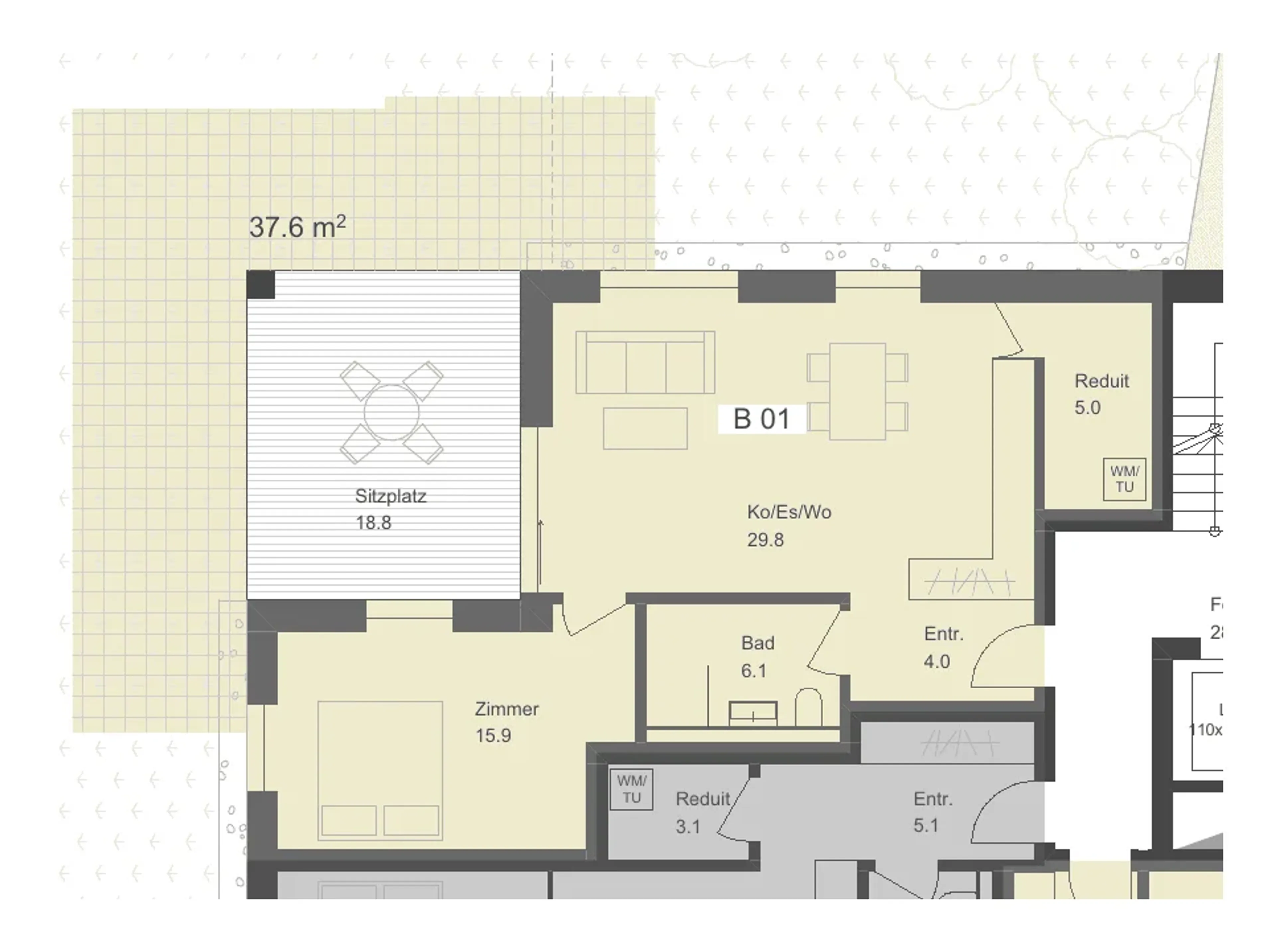 Erstvermietung Talberg-Park: 2.5-Zimmer-Gartenwohnung mit Sitzplatz (B01, EG) - 7