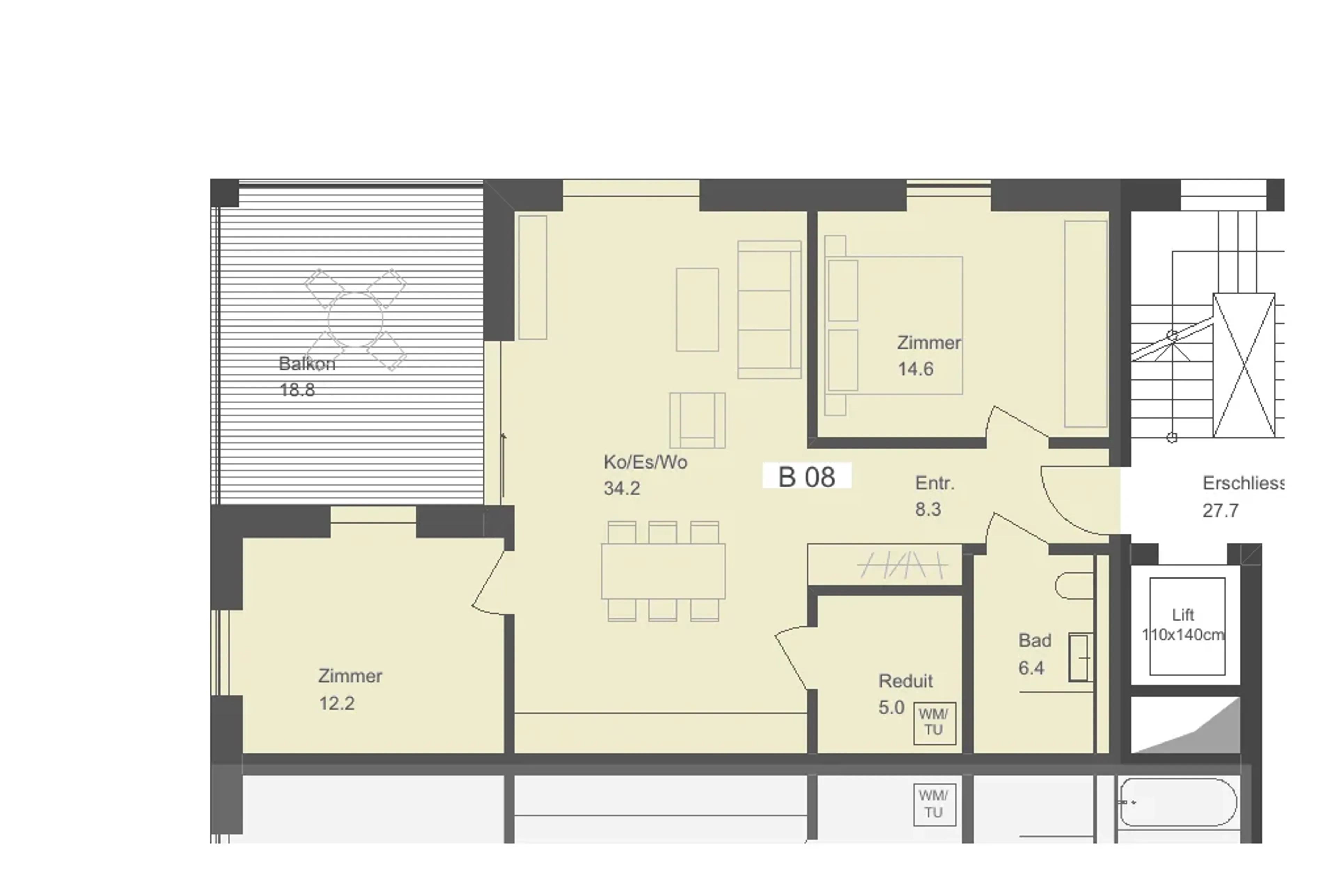 Erstvermietung Talberg-Park: 3.5-Zimmer-Wohnung mit Balkon (B08, 2. OG) - 8