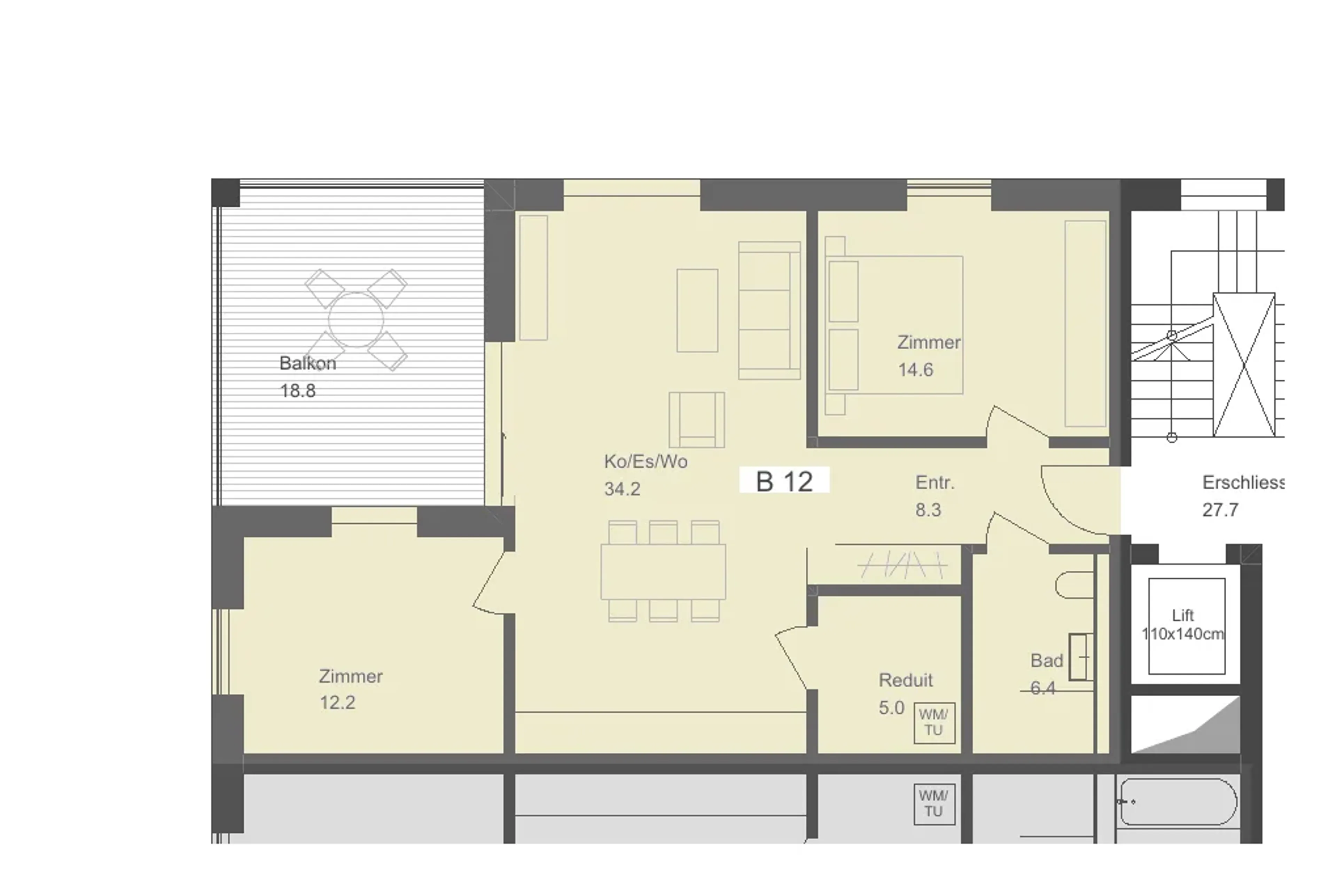Erstvermietung Talberg-Park: 3.5-Zimmer-Wohnung mit Balkon (B12, 3. OG) - 7