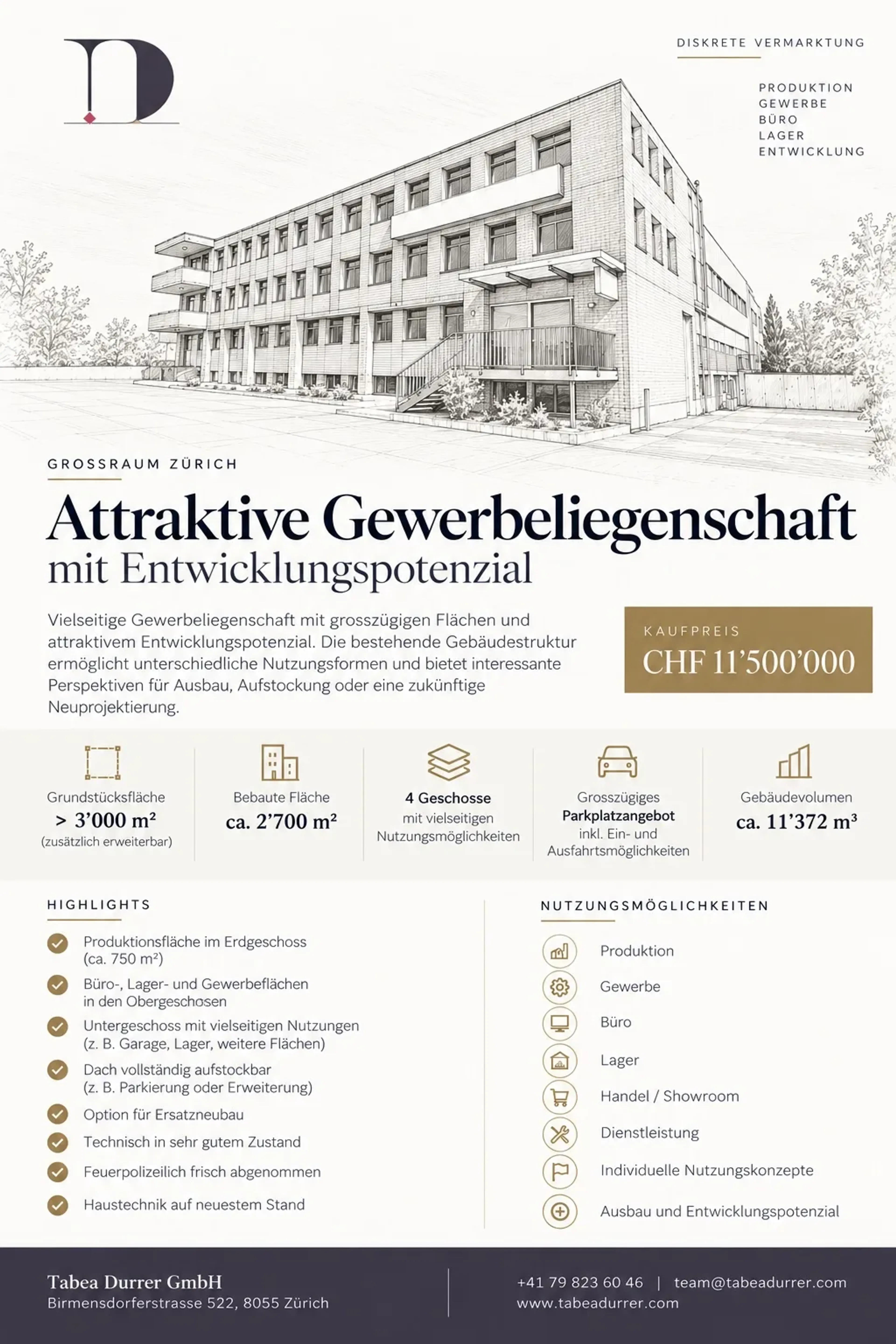Geschäftshaus in Volketswil: 4700 m² Nutzfläche mit Ausbaupotenzial - Bild 1