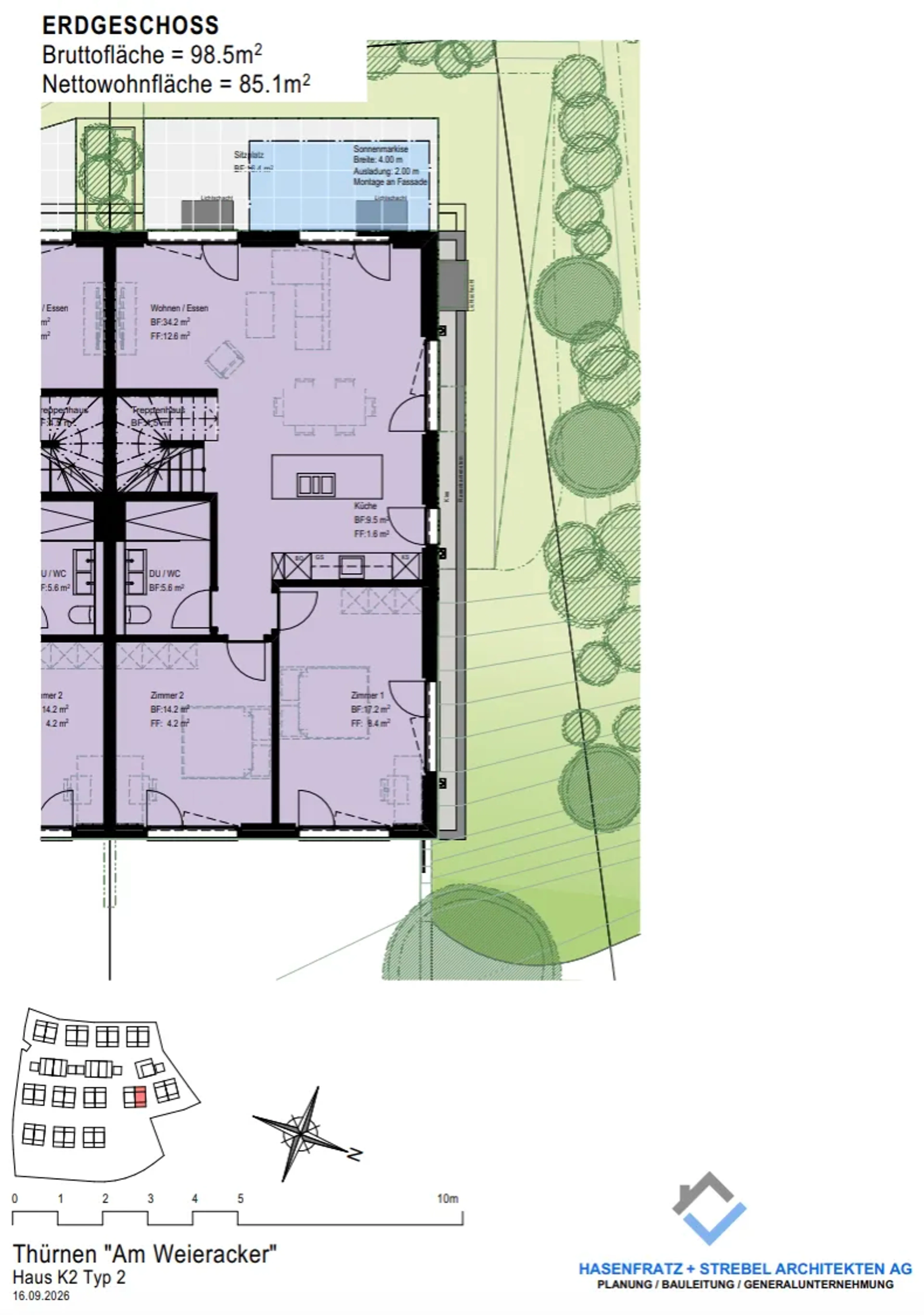5.5-Zimmer-Doppelhaushälfte mit bis zu 61m² grossen Terrasse in Thürnen kaufen - Bild 6