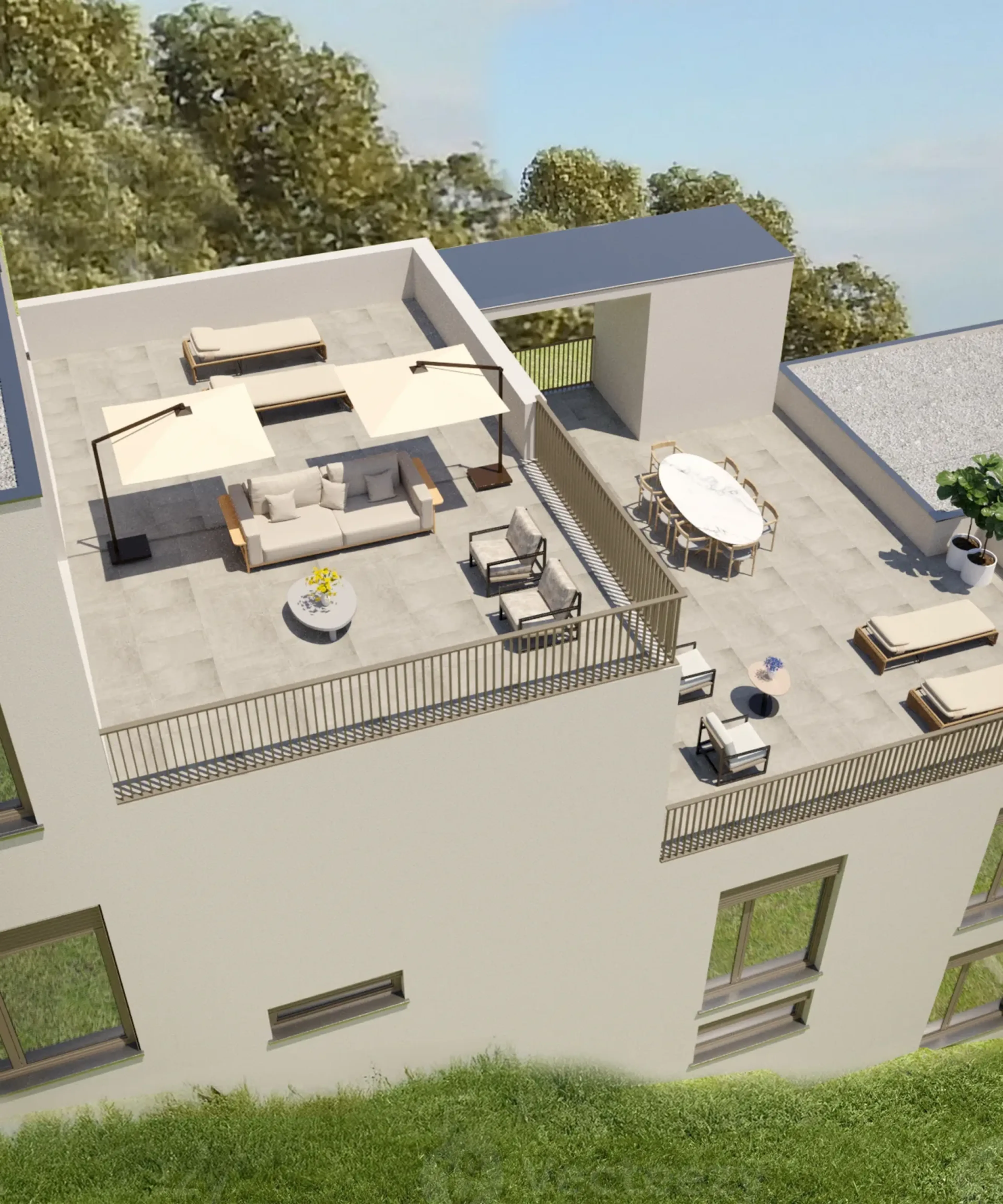 Neubauprojekt "Terra" 4.5-Zimmer-Terrassenhaus A, B und C mit Aussicht in Rieden kaufen - 4