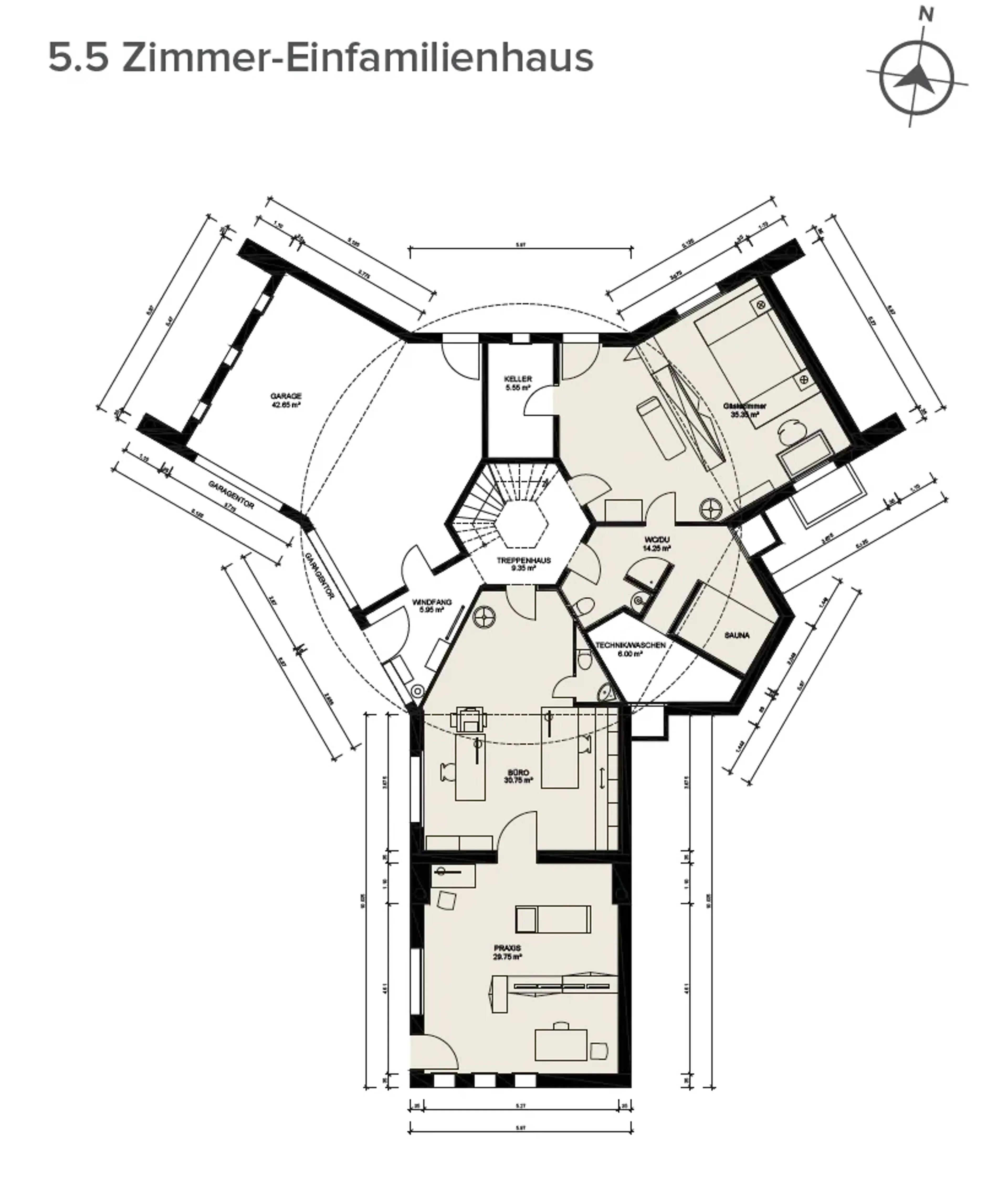 Freistehendes Architektenhaus mit integriertem 1.5 Zimmer Studio - 12