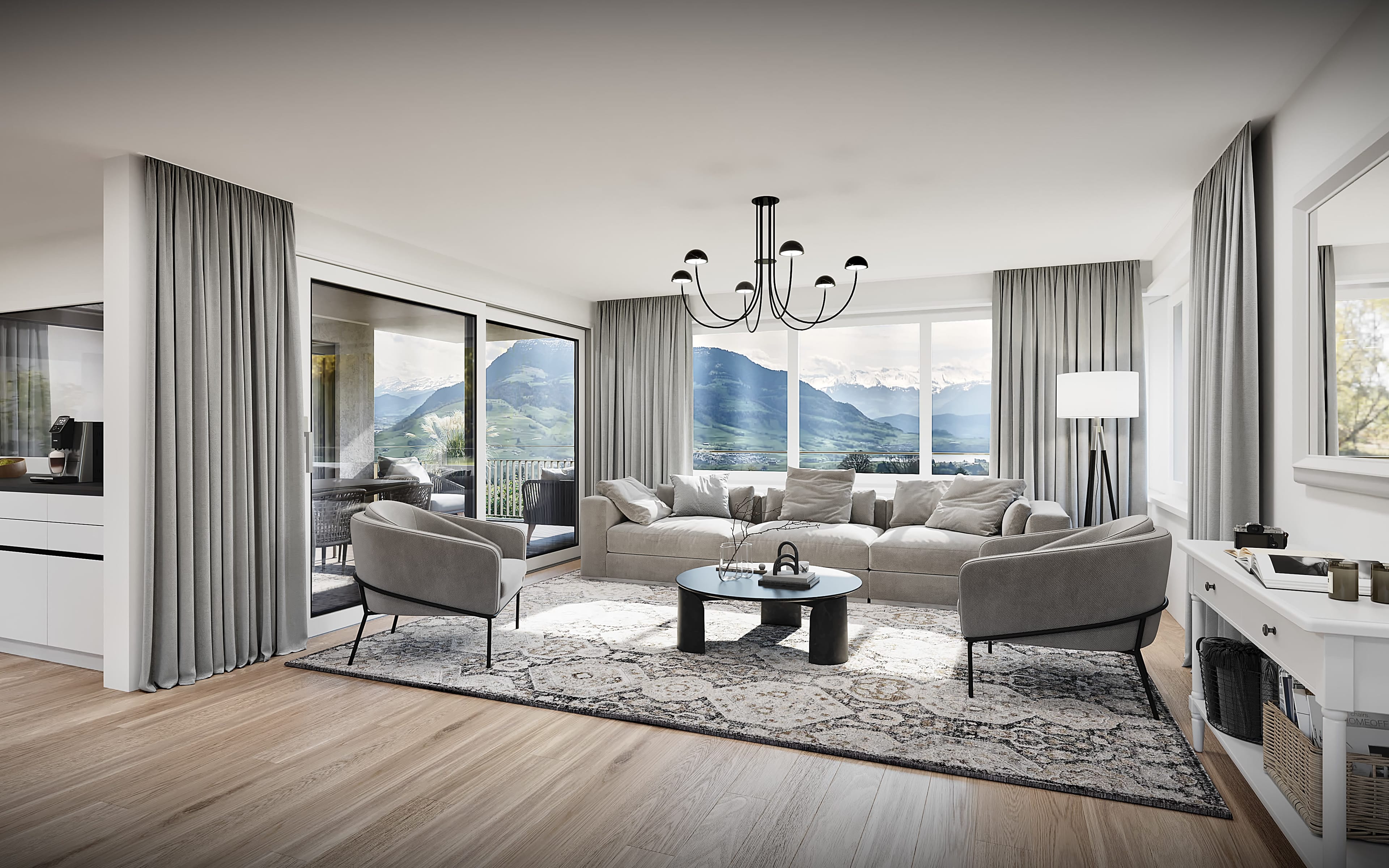 Exklusives Wohnen über zwei Ebenen – Luxus-Duplexwohnung mit Alpenblick in Udligenswil - Bild 3