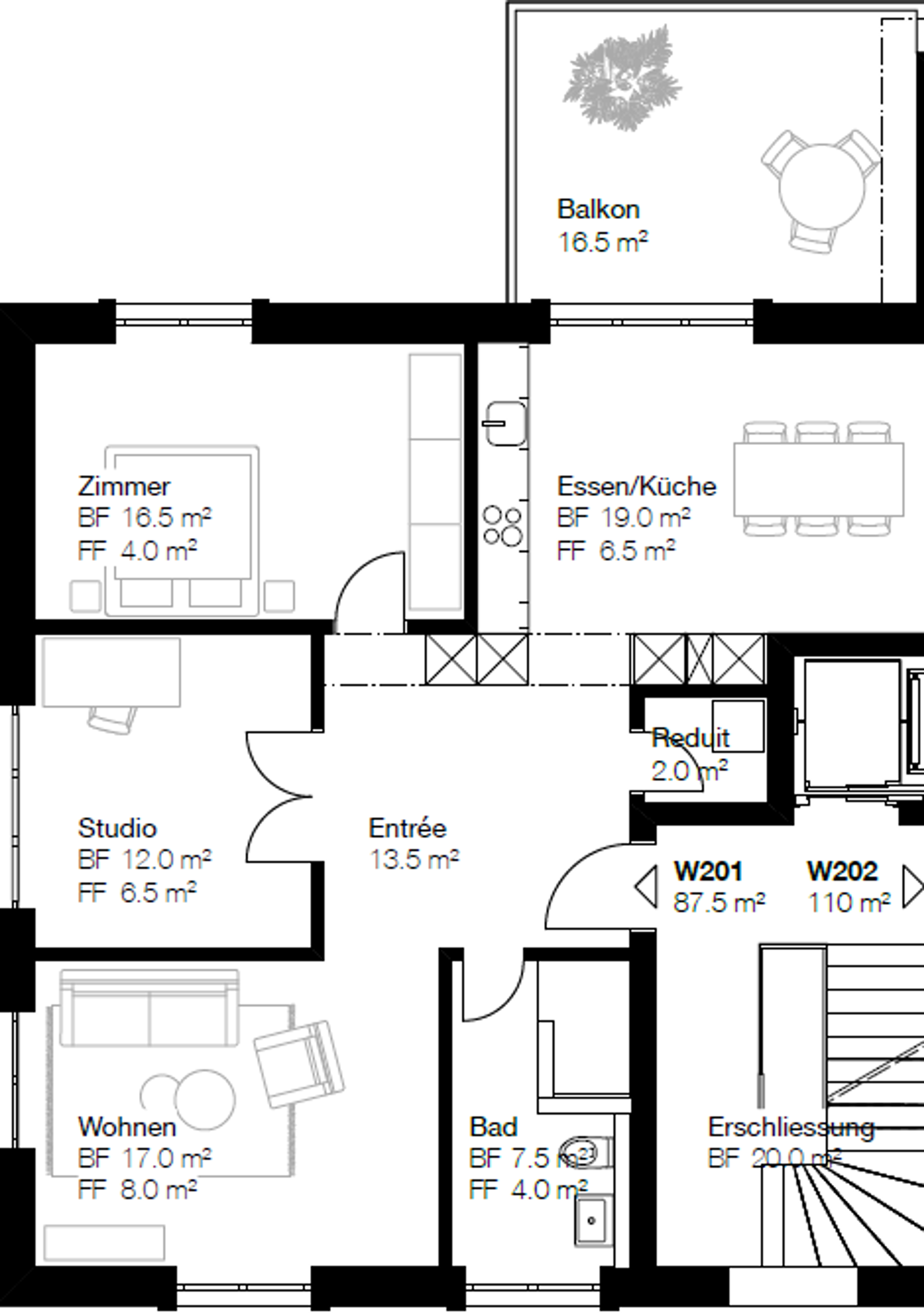 Moderne 3.5-Zimmer-Wohnung mit Balkon (W201) - Bild 4