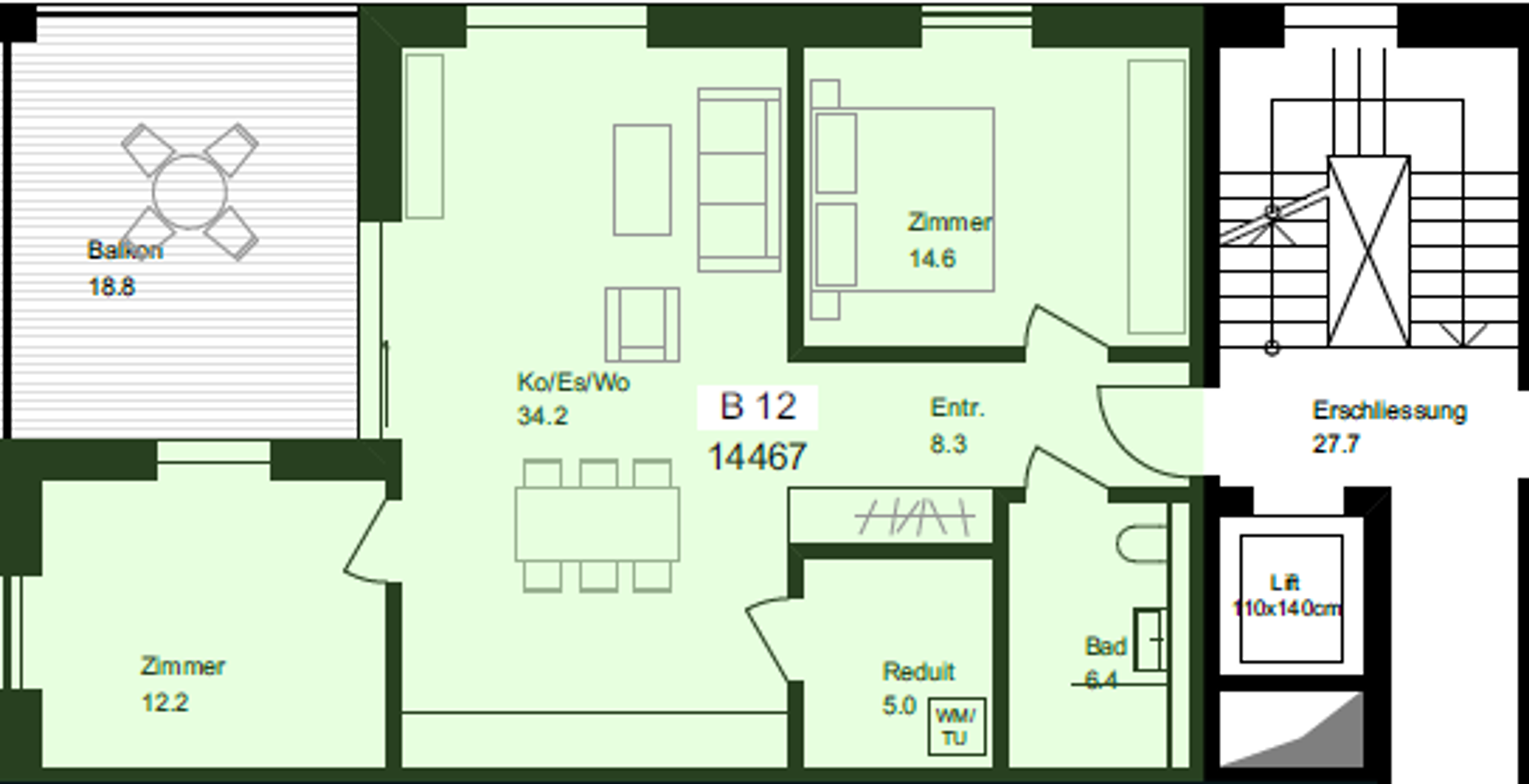 Neubauwohnung mit Panoramafenstern und gedecktem Balkon - Bild 5