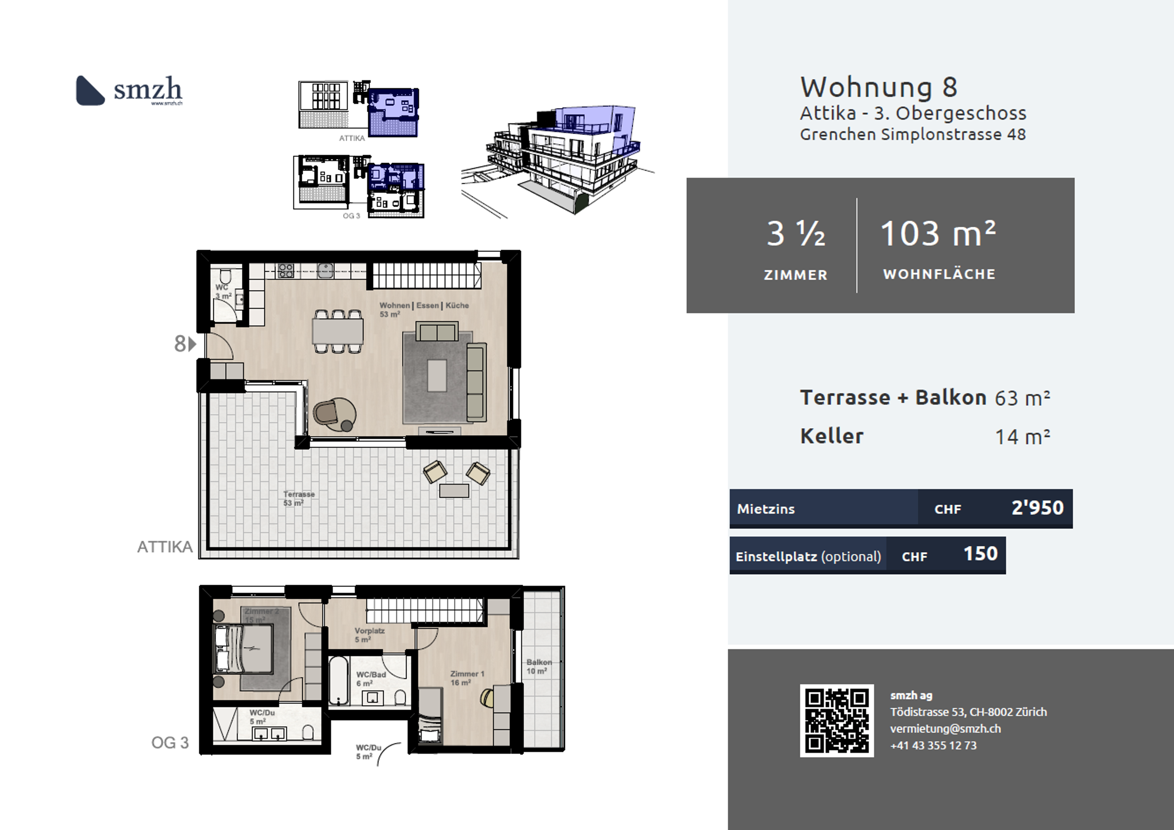 Moderne 3.5-Zimmer Maisonette mit Terrasse in Grenchen - Bild 2