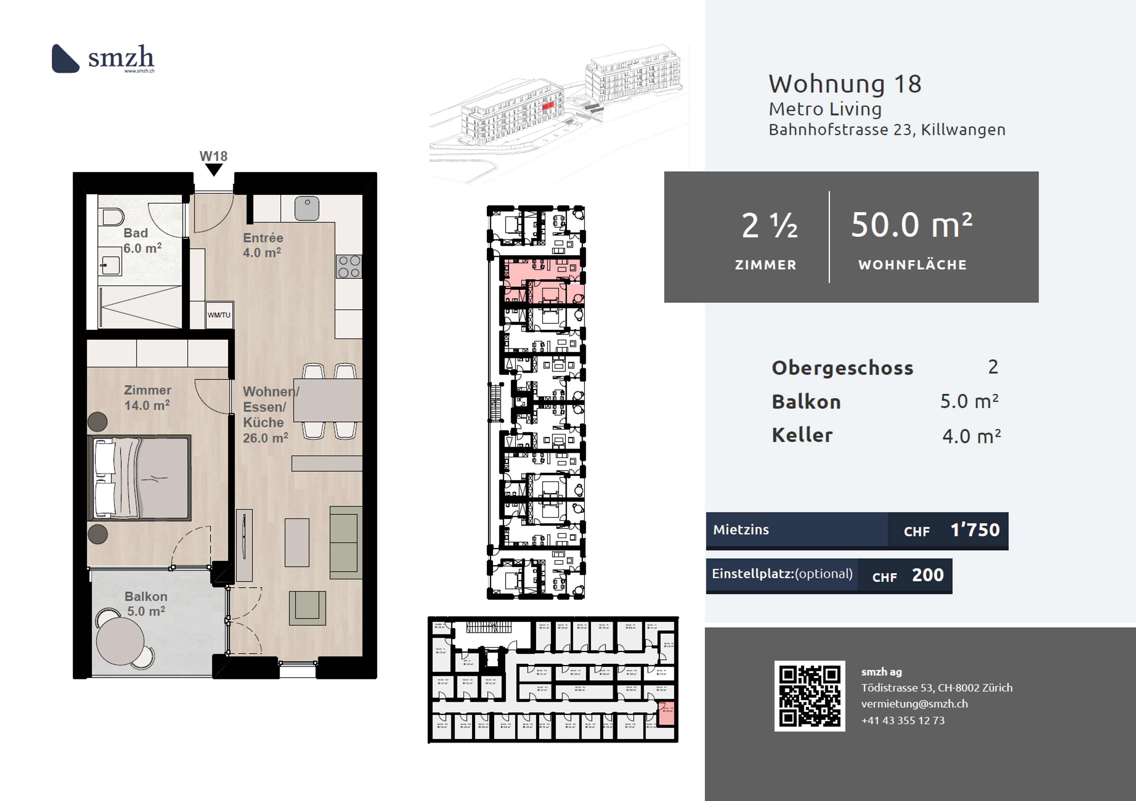 2.5-Zimmer mit Balkon - urban wohnen in Killwangen - Bild 2