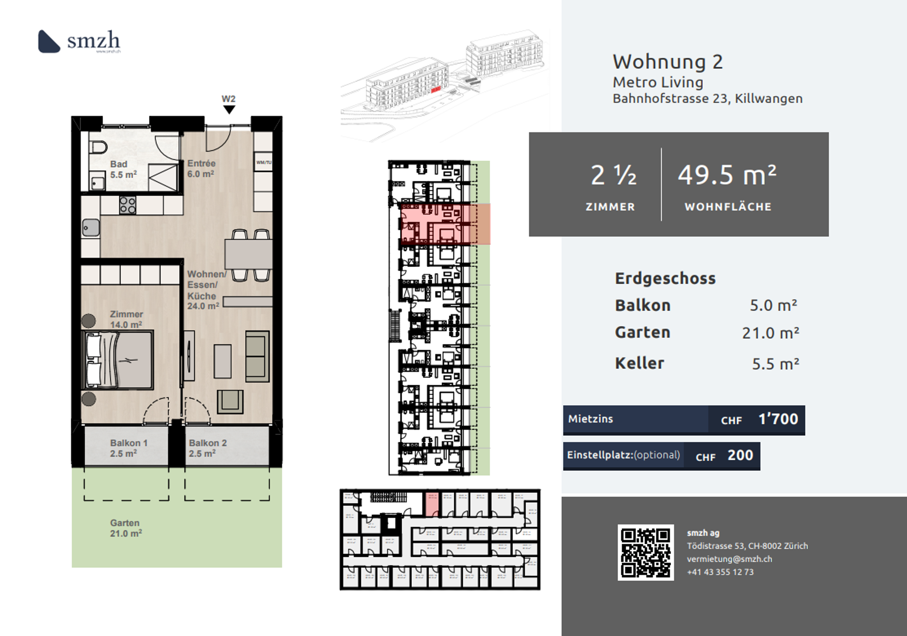 1.5-Zimmer-Gartenwohnung mit Stil in Killwangen mieten - Bild 2
