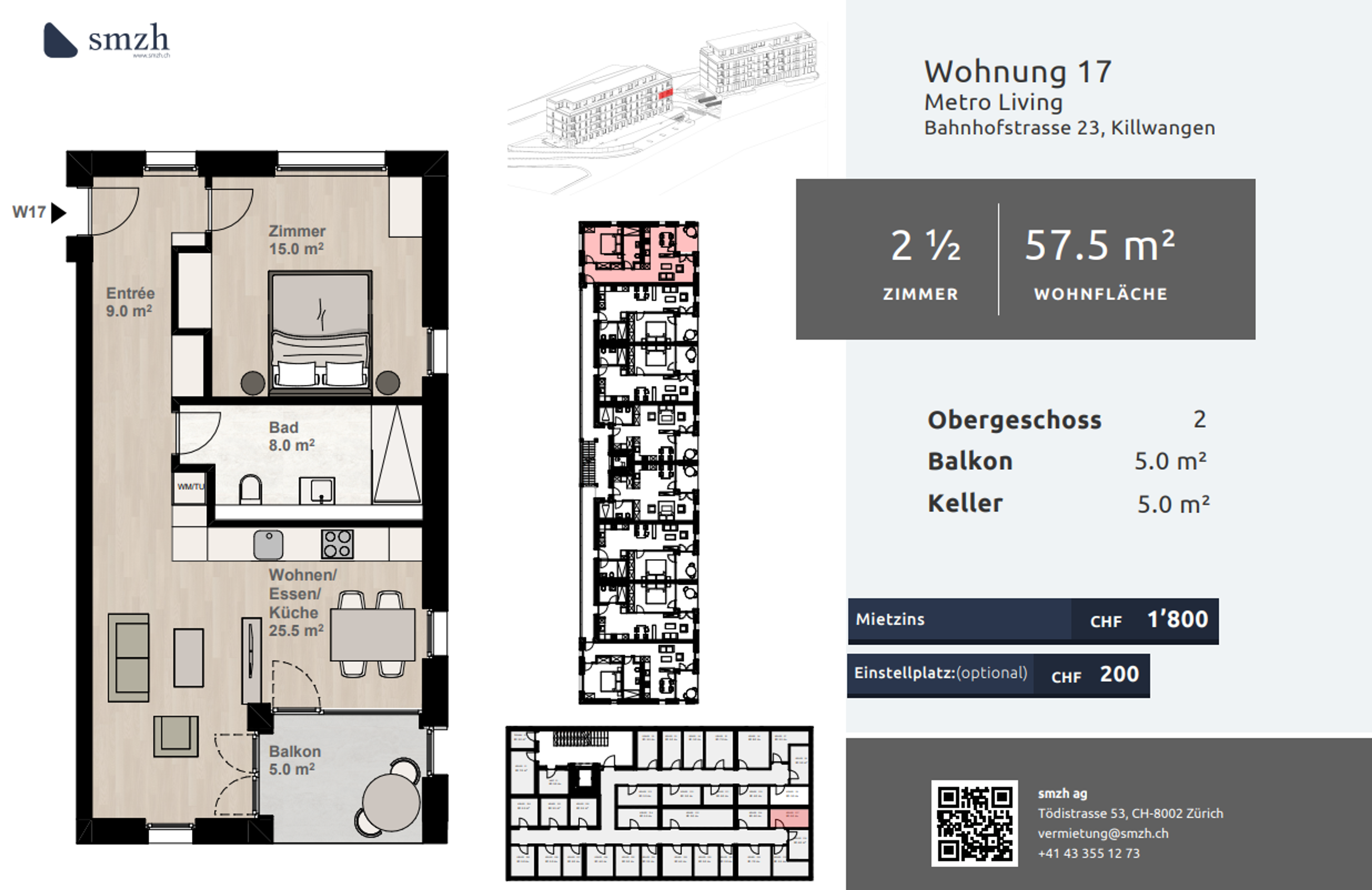 2.5-Zimmer mit Balkon - urban wohnen in Killwangen - 2