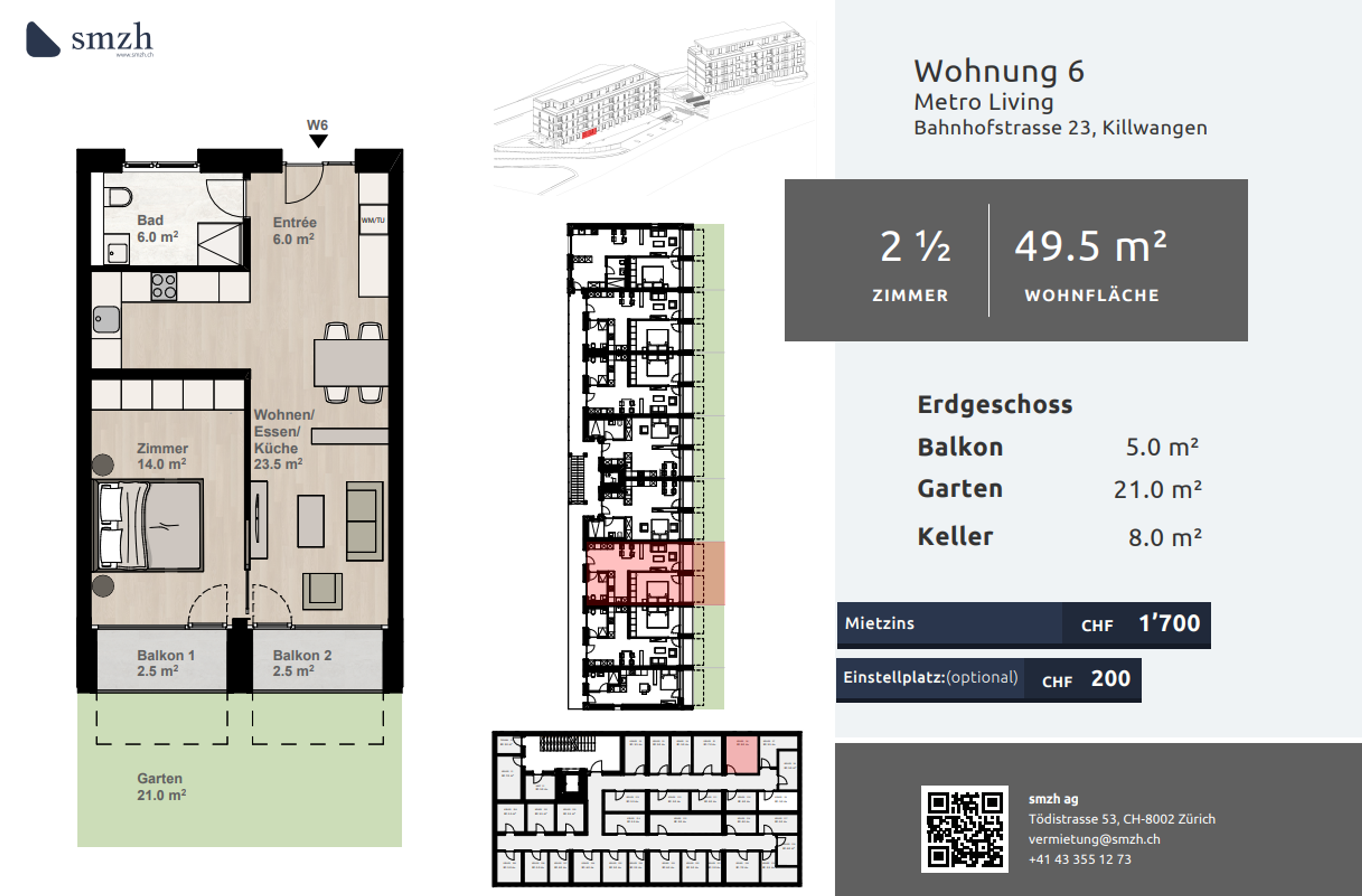 2.5-Zimmer-Gartenwohnung in Killwangen - urban & nah am Bahnhof - 2