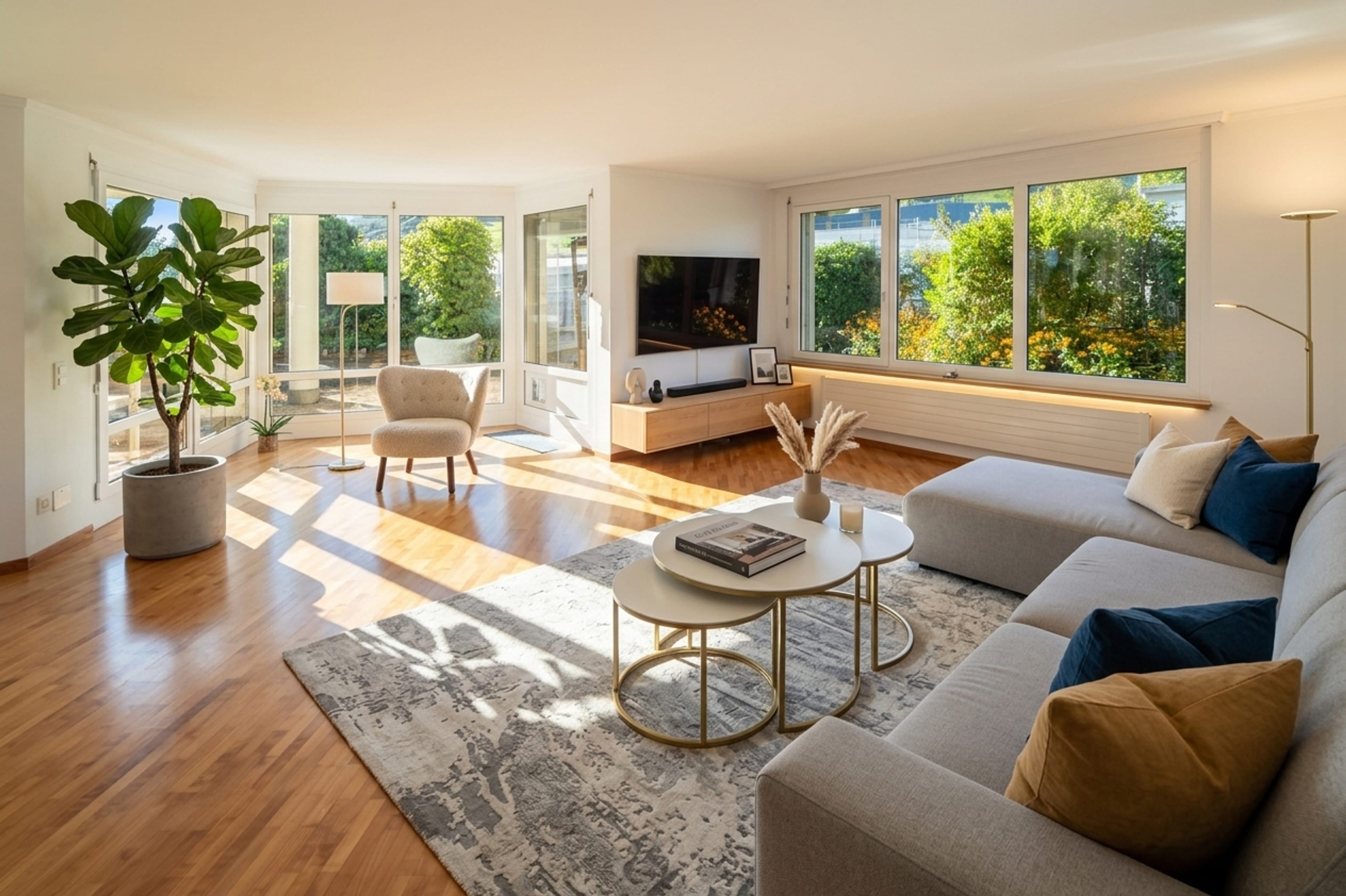5.5-Zimmer-Attika mit 550 m² Gartenterrasse in Samstagern