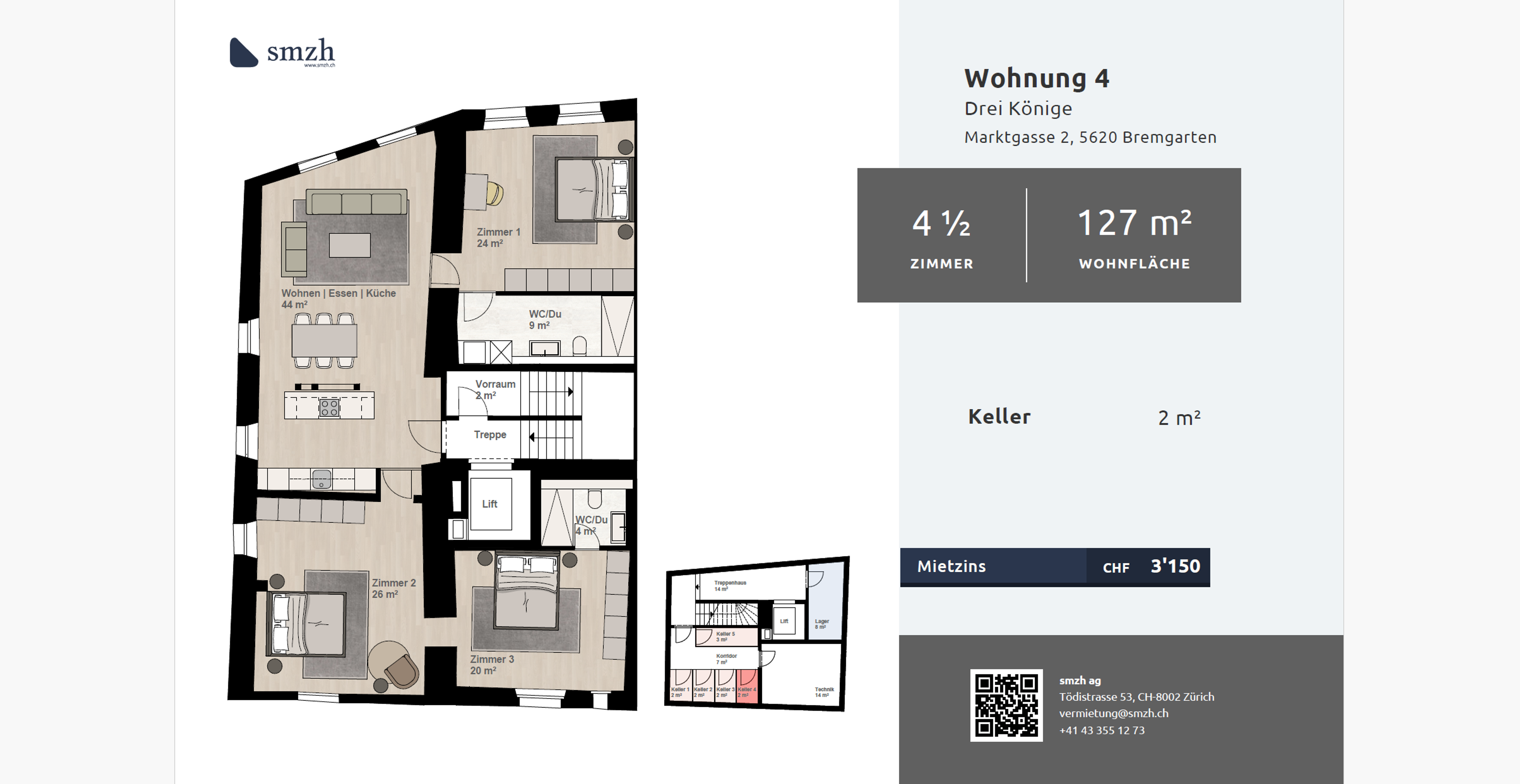 Stilvolle 4.5-Zimmer-Wohnung im Herzen der Altstadt von Bremgarten AG - Bild 2