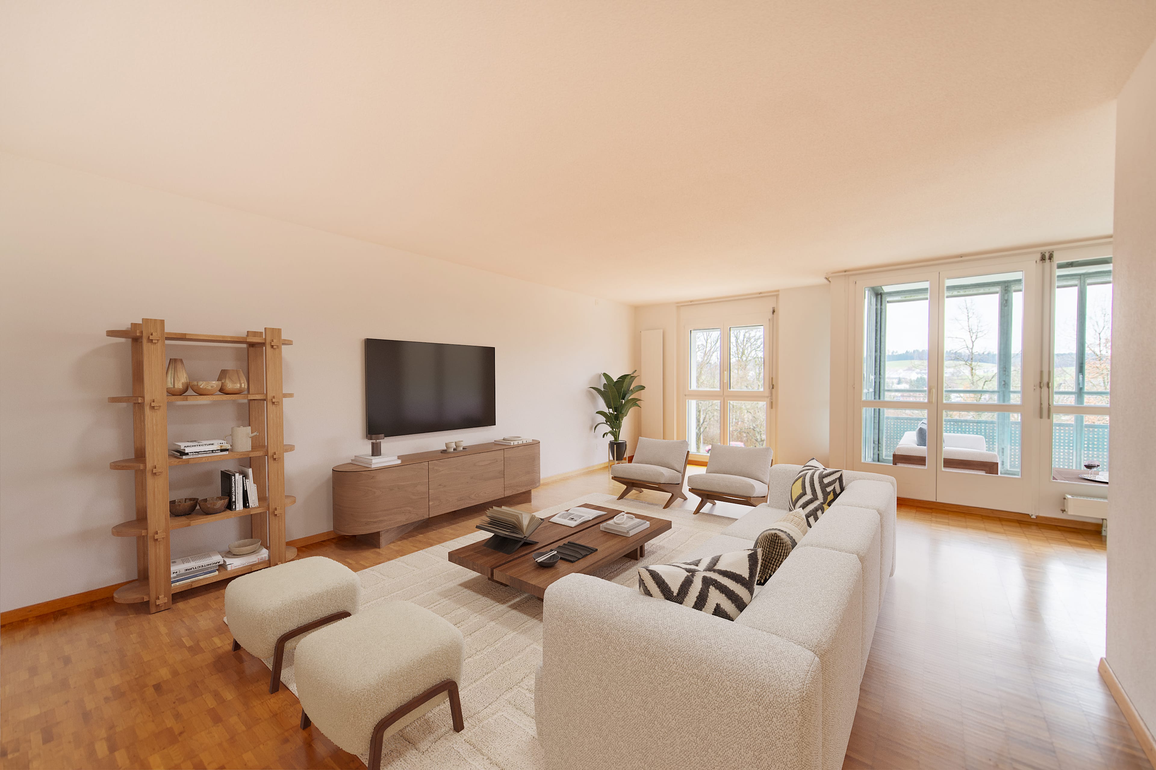 Wohnen mit Komfort: eigene Waschmaschine, grosser Balkon & viel Platz - 4