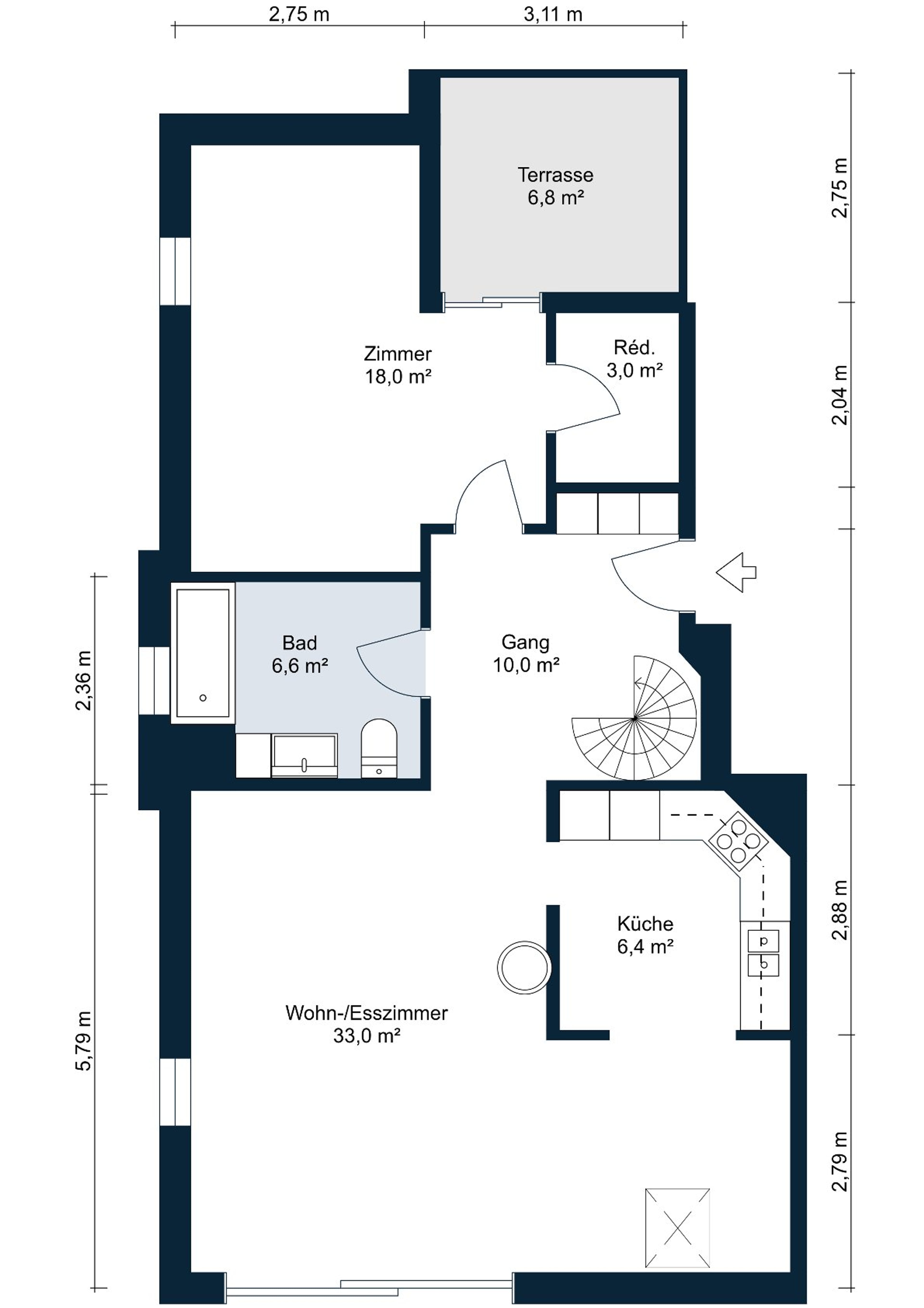 Duplexwohnung mit gemütlichem Cheminée & eigener Waschmaschine - 19