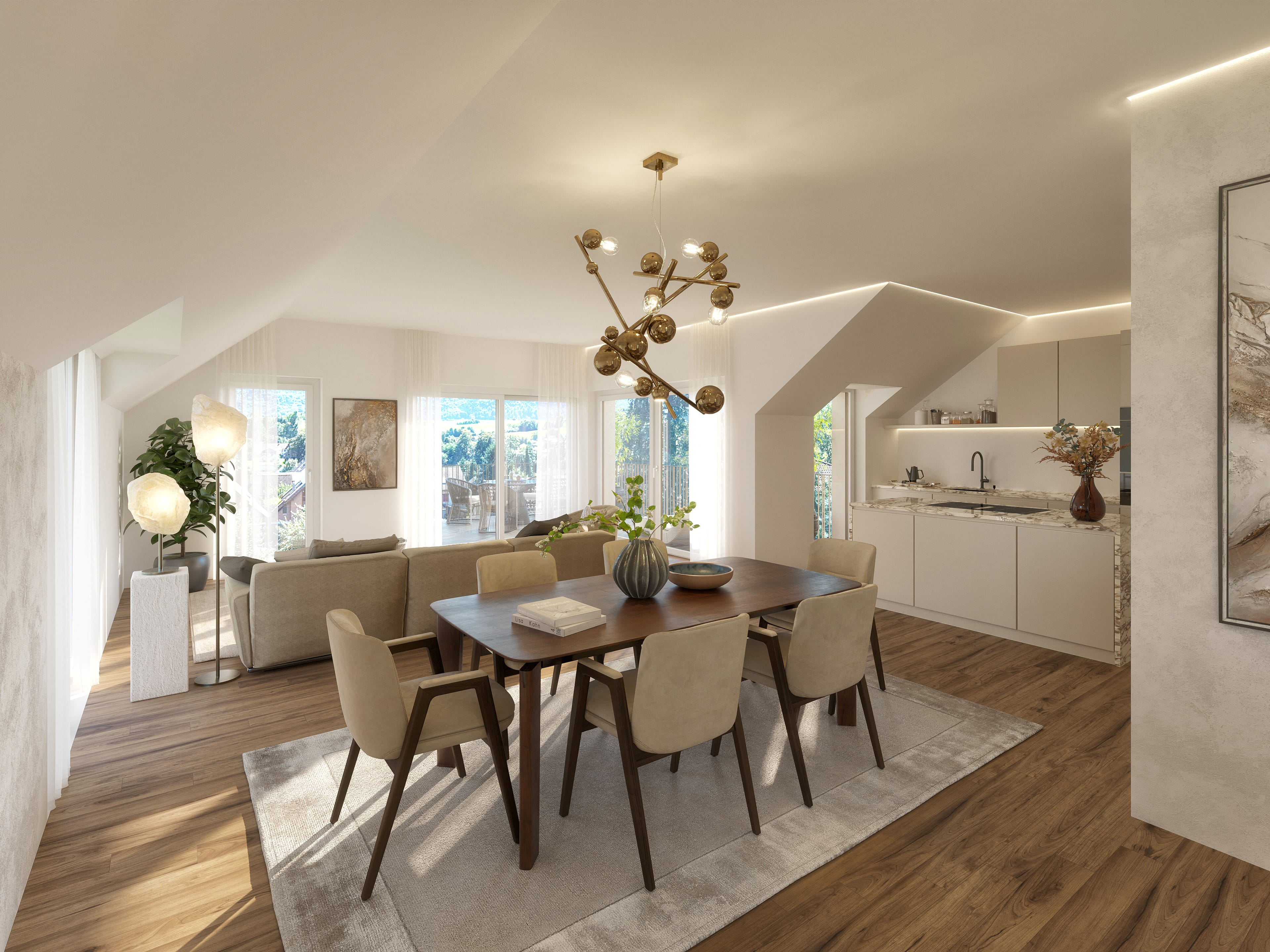 Exklusive 3.5-Zimmer-Attikawohnung mit Dachterrasse, Biel-Benken