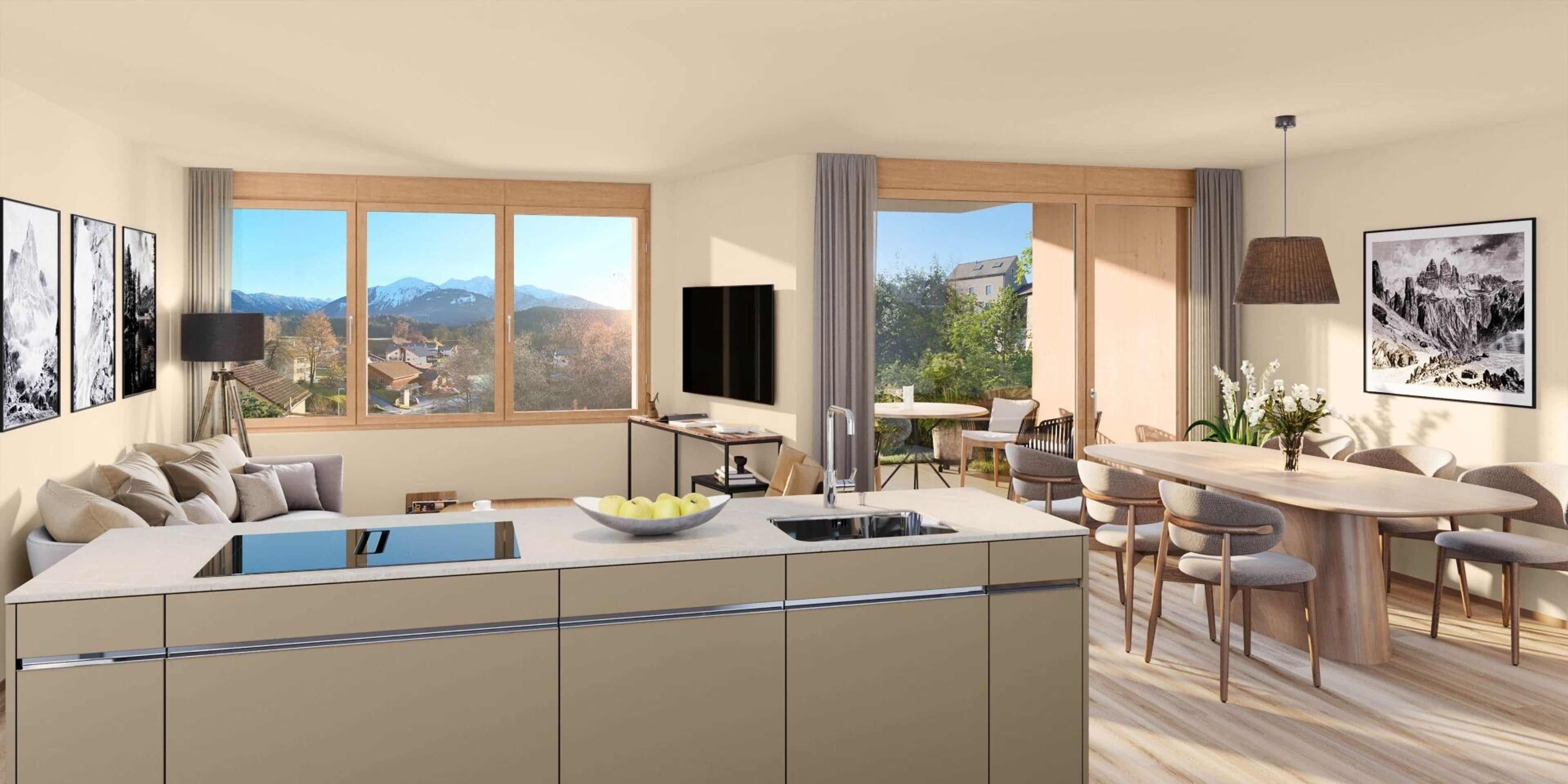 4.5-Zimmer-Wohnung mit Loggia und Aussicht in Trin Mulin kaufen - Bild 2
