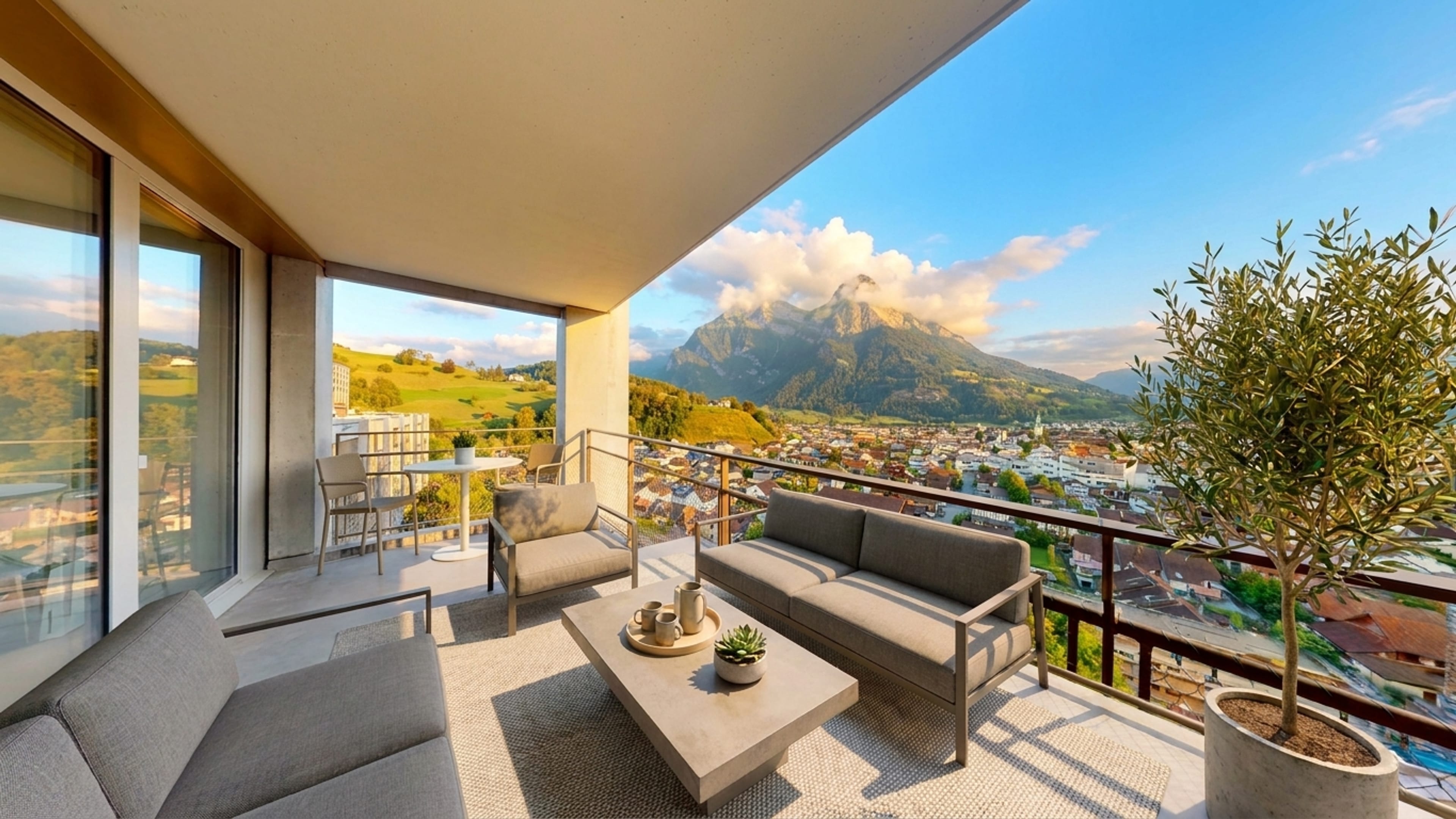 3.5-Zimmer-Wohnung mit Loggia und Bergsicht in Mels mieten - 1