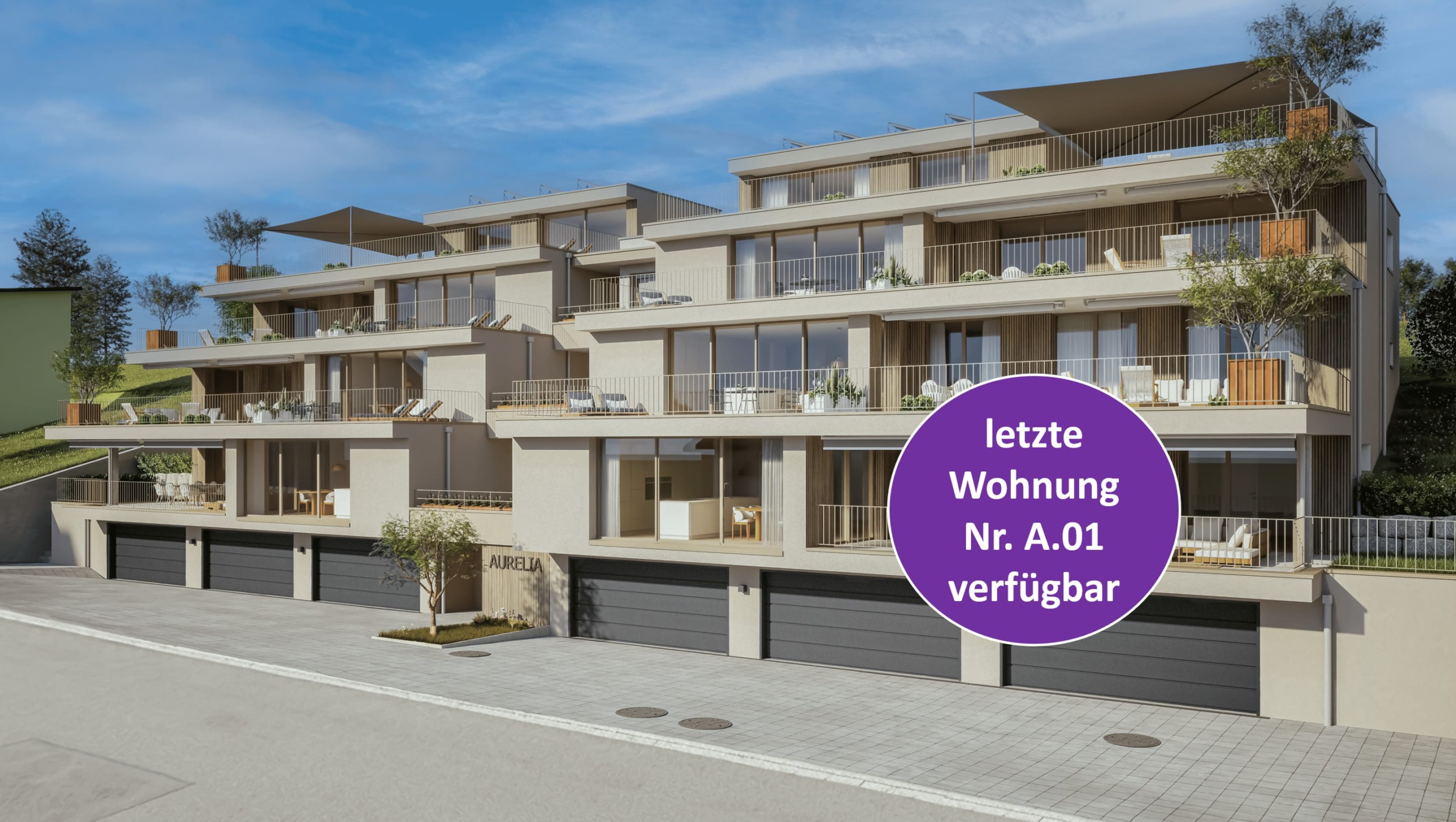 4.5-Zimmer-Terrassenwohnung mit 52 m² Loggia und 12m² Rasenfläche in Erlinsbach kaufen - 1