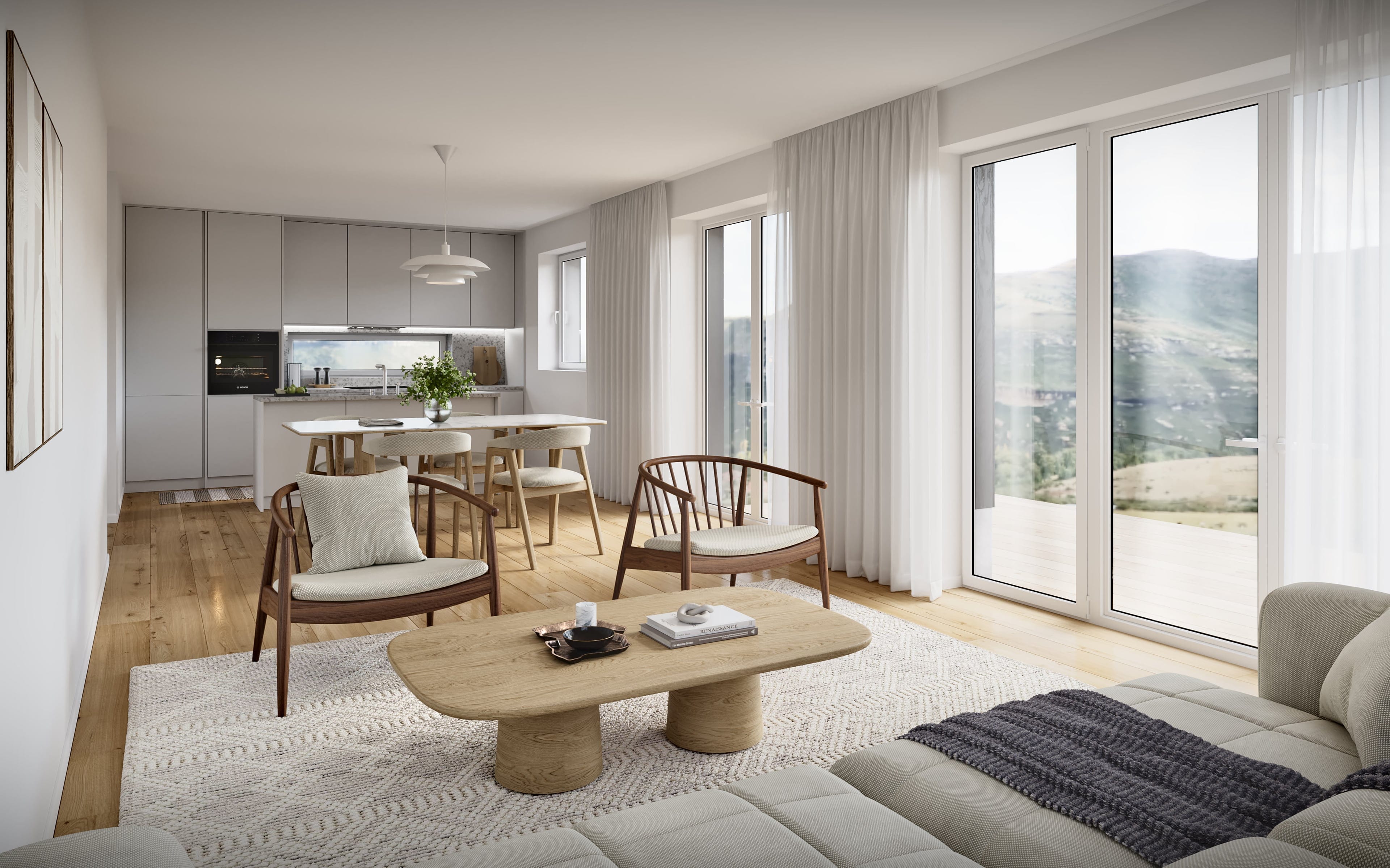 8 neue Einfamilienhäuser (A1) für den Erstwohnsitz. Zeitgemässer Holzbau, sorgfältig geplant im kleinen Ensemble Bim Chrützchappeli. - Bild 3