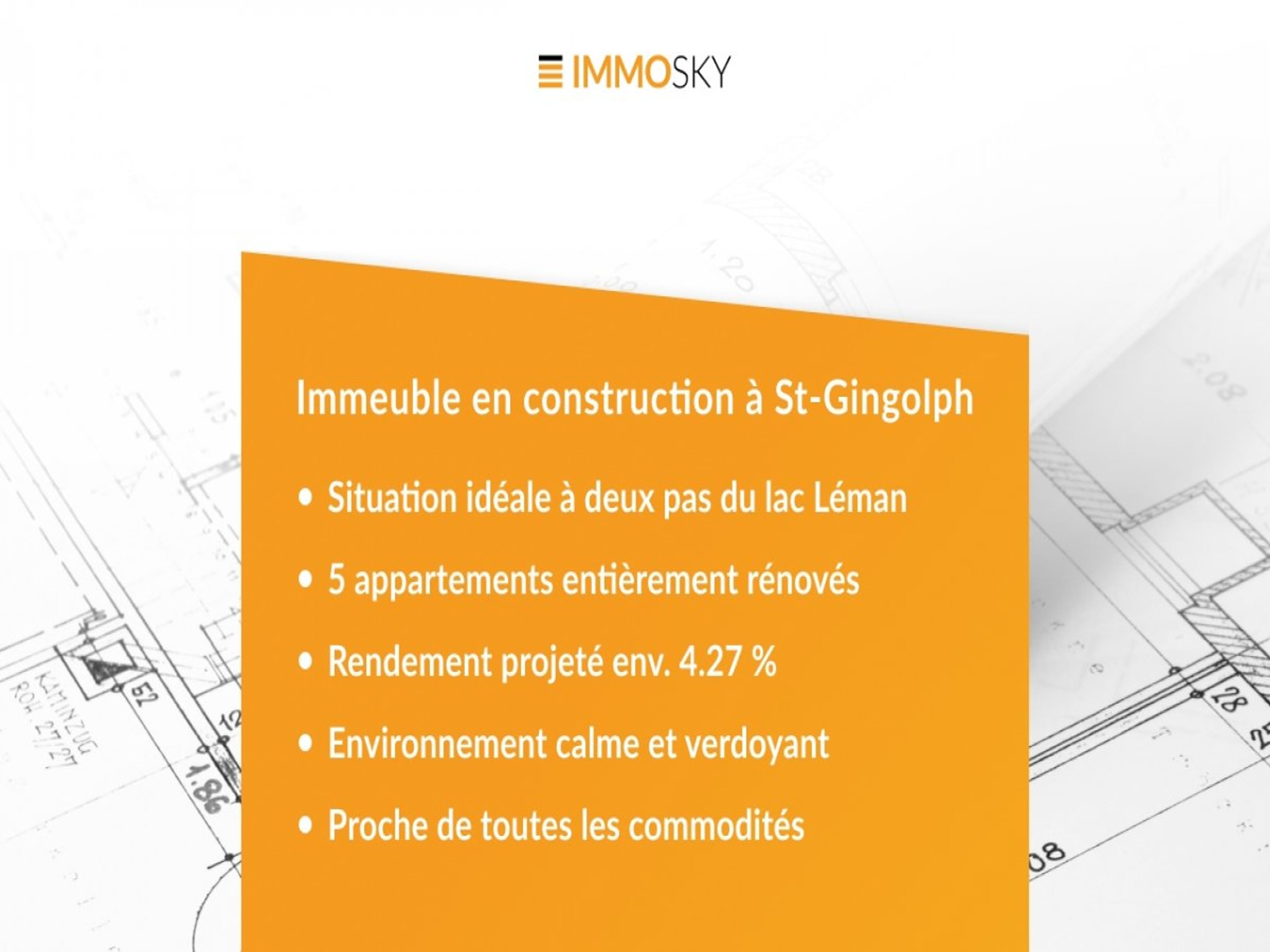 Immeuble de 5 appartements à St-Gingolph (REN. projeté: env. 4.27%) - 1